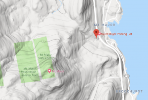 Mount Major parking lot location